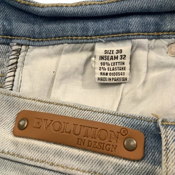 Evolution In Design Distressed Paint Splatter Skinny Denim Jeans Mens Size 30x31 - Picture 7 of 12